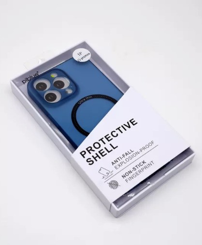 Чехол-накладка для iPhone 15 Pro Max PiBlue Protective Shell синий Чехол-накладка для iPhone 15 Pro Max PiBlue Protective Shell синий