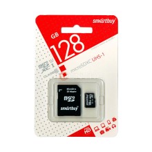 Карта памяти SmartBuy microSDXC Class 10 128GB + SD adapter