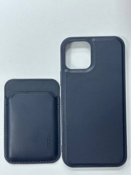 Чехол-накладка для iPhone 12/12 Pro Mutural кожа синий