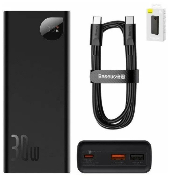 Аккумулятор Baseus 20000 mAh 30W черный Аккумулятор Baseus 20000 mAh 30W черный