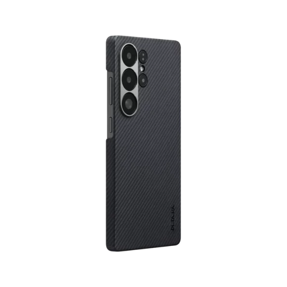 Чехол-накладка Samsung S25 Ultra PITAKA Tactile Woven Case Black/Grey (Twill)