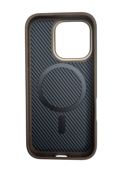 Чехол-накладка для iPhone 16 Pro NY-111 Carbon Magsafe Brown Чехол-накладка для iPhone 16 Pro NY-111 Carbon Magsafe Brown