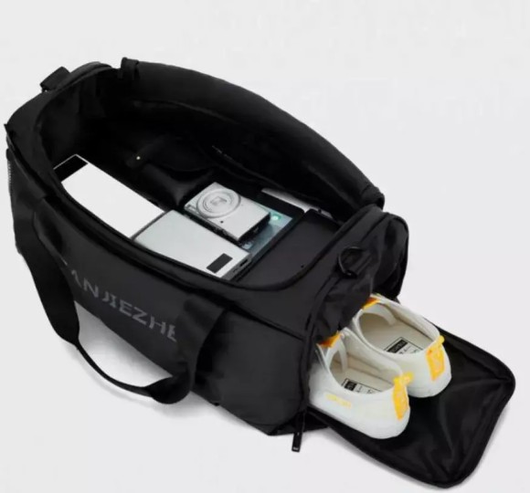 Сумка спортивная через плечо дорожная черная YG-023-1