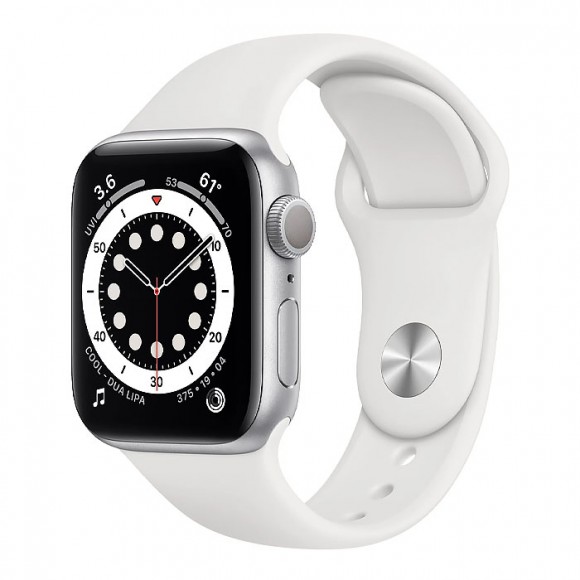 Часы Apple Watch Series 6 GPS 40mm Aluminum Case with Sport Band (MG283RU/A) (серебристый, Белый )