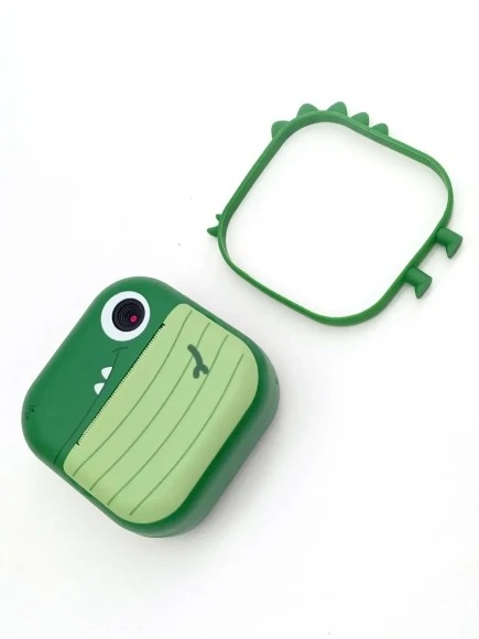 Фотоаппарат детский моментальной печати на чековой ленте с селфи камерой зеленый цвет