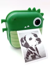 Фотоаппарат детский моментальной печати на чековой ленте с селфи камерой зеленый цвет