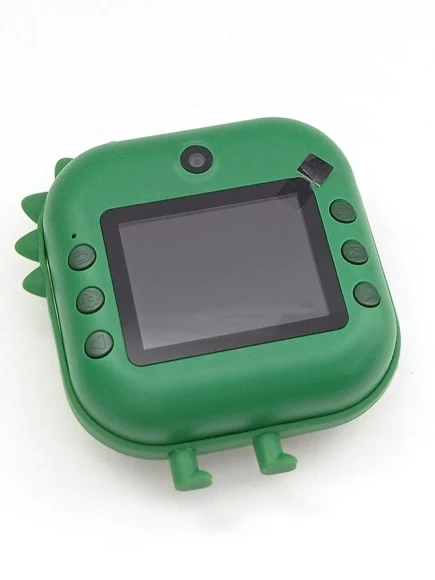 Фотоаппарат детский моментальной печати на чековой ленте с селфи камерой зеленый цвет