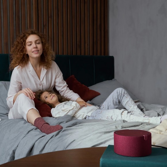 Умная колонка Яндекс Станция Мини (с часами) YNDX-00020 (красный гранат)