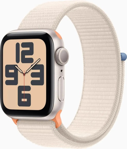 Умные часы Apple Watch Series SE 2023 Aluminium Case GPS 40мм MR9W3 корпус сияющая звезда Sport Loop ремешок  (Сияющая звезда, Сияющая звезда)