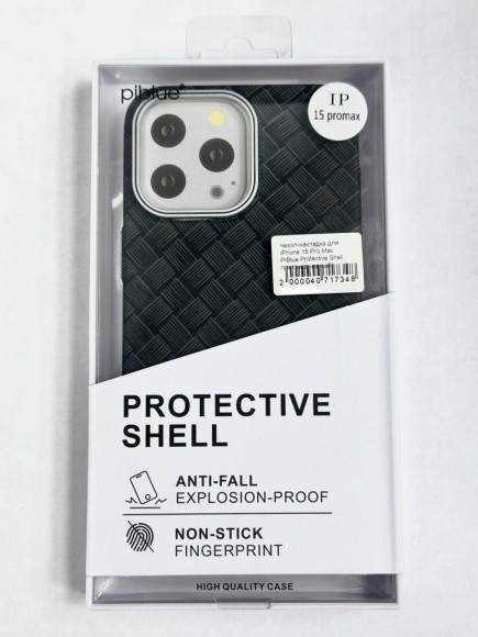 Чехол-накладка для iPhone 15 Pro Max PiBlue Protective Shell плетенка черный