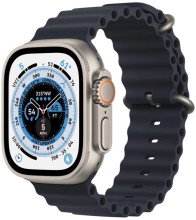 Умные часы Apple Watch Ultra MQF63 49 мм/One Size Titanium Case, титановый/полуночный Ocean Band (Темная ночь)