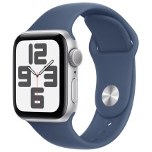 Умные часы  Apple Watch Series SE 2024 40мм/M/L MXED3 корпус из алюминия серебристого цвета Sport Band ремешок синего цвета (Серебристый, Синий)