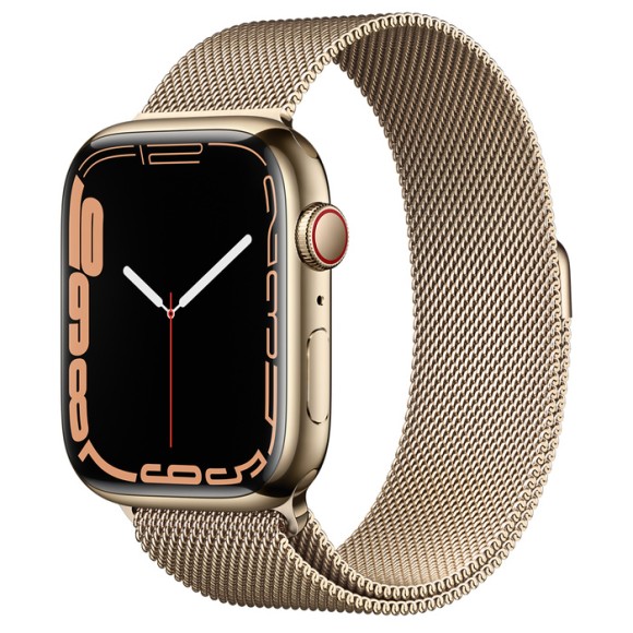 Часы Apple Watch Series 7 45мм MKJY3 Series 7 GPS+Cellular Gold Stainless Steel Milanese Loop, золото/золото (золотой, Золотой) Часы Apple Watch Series 7 45мм MKJY3 Series 7 GPS+Cellular Gold Stainless Steel Milanese Loop, золото/золото (золотой, Золотой)