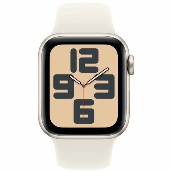 Умные часы  Apple Watch Series SE 2024 40мм/M/L MXEG3  корпус цвета сияющая звезда, Sport Band ремешок цвет сияющая звезда (Starlight, Starlight)