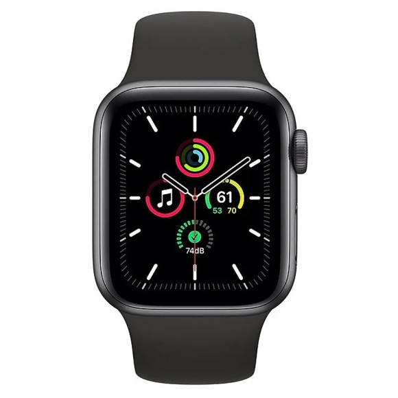 Часы Apple Watch SE GPS 40mm Aluminum Case with Sport Band (MKQ13RU/A) (темно-серый, Черный)