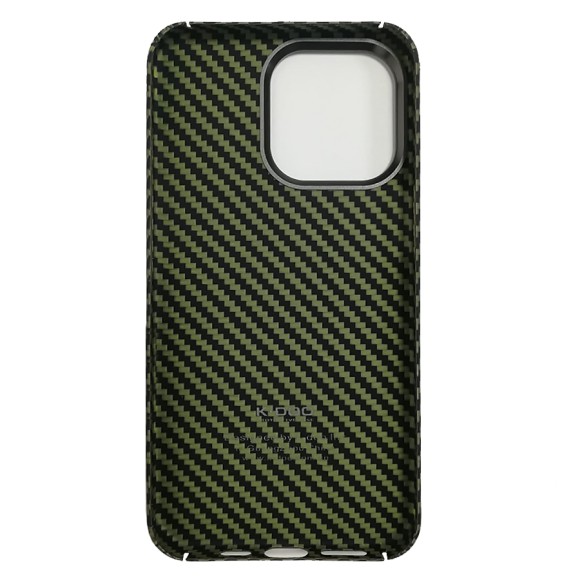 Чехол-накладка для iPhone 12 Pro Max K-DOO Kevlar черно-зеленый
