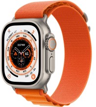 Умные часы Apple Watch Ultra MQEU3 49 мм/M корпус из титана, ремешок Loop Alpine оранжевого цвета (Оранжевый)