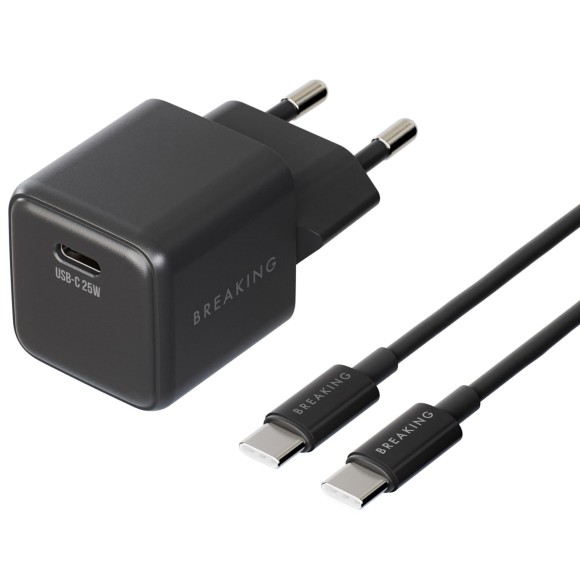 СЗУ Breaking P-11 3A 25W USB-C+кабель USB-C - USB-C черный СЗУ Breaking P-11 3A 25W USB-C+кабель USB-C - USB-C черный