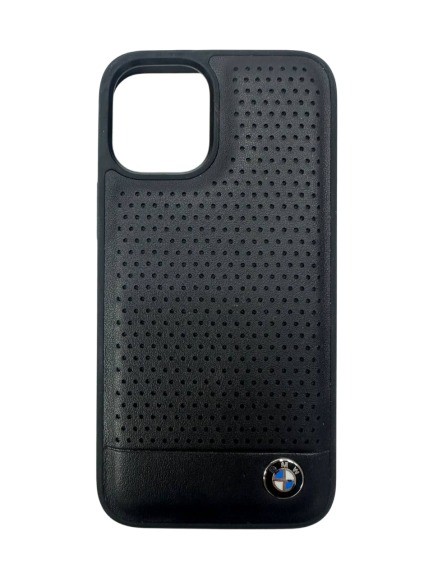 Чехол-накладка для iPhone 12 Mini BMW кожа черный Чехол-накладка для iPhone 12 Mini BMW кожа черный