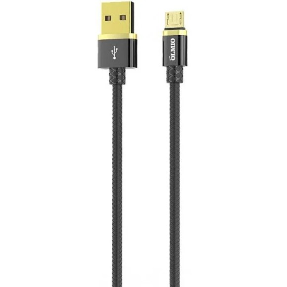 Кабель Type-C USB 2.0 OLMIO DELUXE 2.1A 1м черный