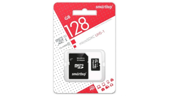Micro SD SmartBuy 128Gb (Class 10) с адаптером