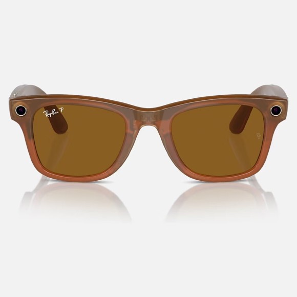 Солнцезащитные очки Ray-Ban Meta Wayfarer RW4008  67068353 — Shiny Caramel Polar Brown Солнцезащитные очки Ray-Ban Meta Wayfarer RW4008  67068353 — Shiny Caramel Polar Brown