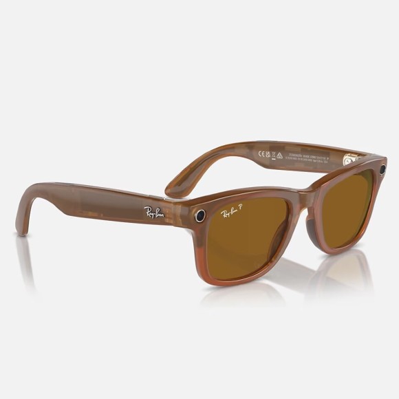 Солнцезащитные очки Ray-Ban Meta Wayfarer RW4008  67068353 — Shiny Caramel Polar Brown Солнцезащитные очки Ray-Ban Meta Wayfarer RW4008  67068353 — Shiny Caramel Polar Brown