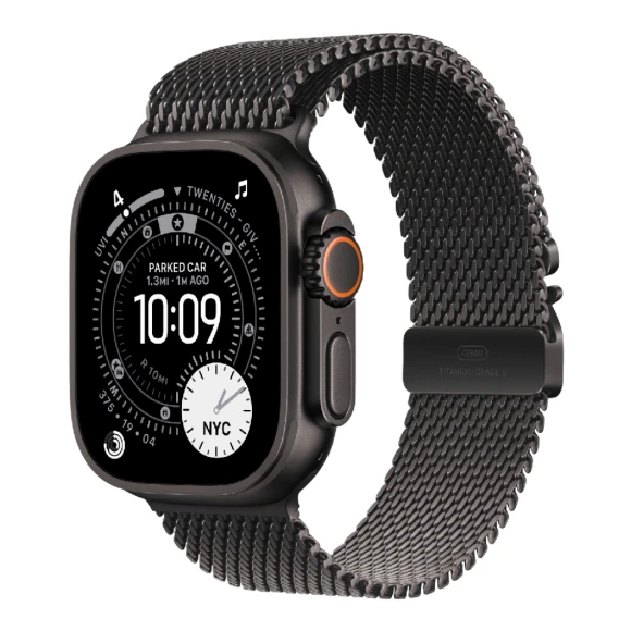 Apple Watch Ultra 3 2025 MF1T4 49mm/L BlackTitanium Case Milanese Black Loop Black Titanium, Black Apple Watch Ultra 3 2025 MF1T4 49mm/L BlackTitanium Case Milanese Black Loop Black Titanium, Black