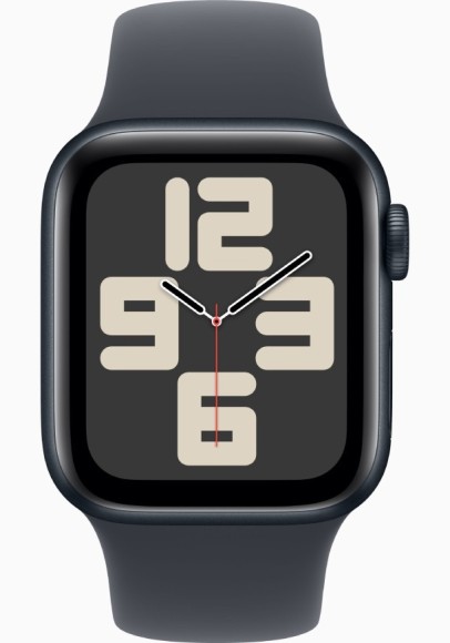 Умные часы  Apple Watch Series SE 2024 44мм/S/M MXEJ3 корпус алюминий цвета тёмная ночь Sport Band ремешок (Midnight, Midnight)