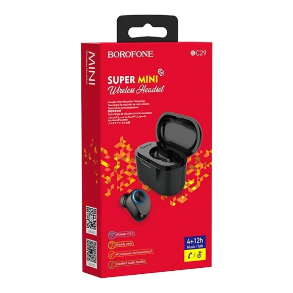 Bluetooth гарнитура Borofone BC29 mini черная Bluetooth гарнитура Borofone BC29 mini черная