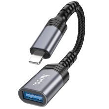 Adapter Lightning to USB-A female  USB2.0  UA24 серый метал