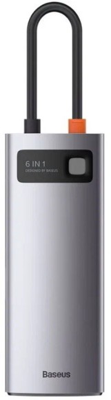 Разветвитель Хаб USB-концентратор Baseus Metal Gleam Series 6-in-1 Multifunctional Type-C HUB Dockin