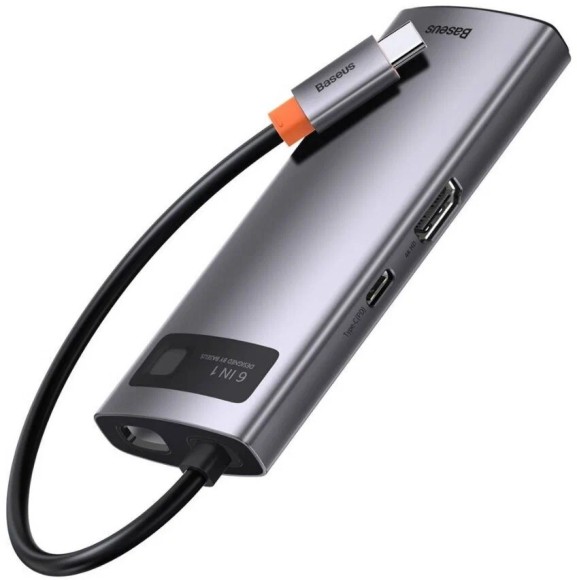 Разветвитель Хаб USB-концентратор Baseus Metal Gleam Series 6-in-1 Multifunctional Type-C HUB Dockin