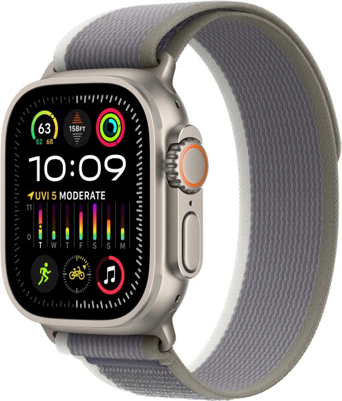 Умные часы Apple Watch Ultra 2 MRFP3 49mm/M/L Titanium Case Trail Loop Green/Gray (Green, Gray)