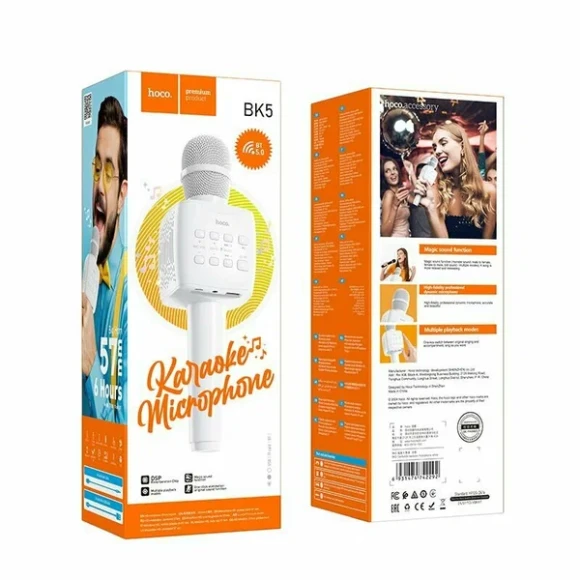 Караоке микрофон Hoco BK5 белый Караоке микрофон Hoco BK5 белый