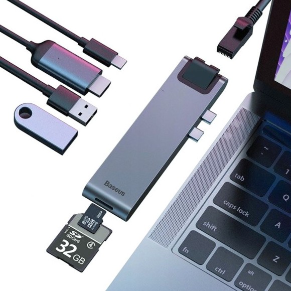 USB-концентратор Baseus Thunderbolt C+ Pro (CAHUB-L0G) 7 в 1