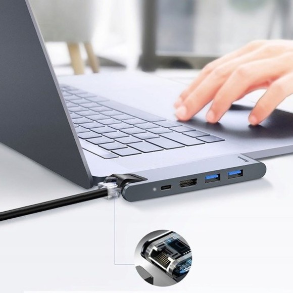 USB-концентратор Baseus Thunderbolt C+ Pro (CAHUB-L0G) 7 в 1