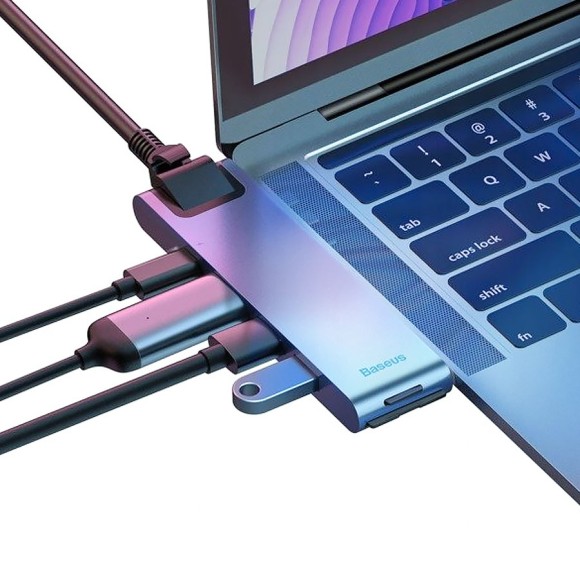 USB-концентратор Baseus Thunderbolt C+ Pro (CAHUB-L0G) 7 в 1