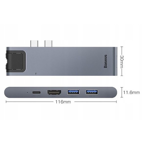 USB-концентратор Baseus Thunderbolt C+ Pro (CAHUB-L0G) 7 в 1