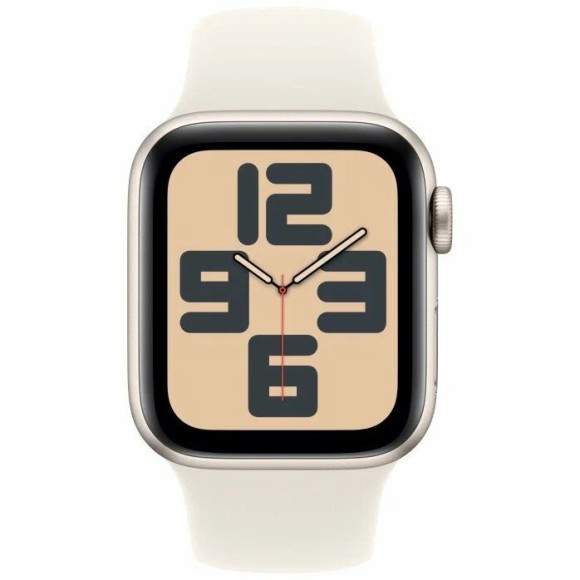 Умные часы  Apple Watch Series SE 2024 44мм/M/L MXEV3  корпус цвета сияющая звезда, Sport Band ремешок цвет  (Starlight, Starlight)