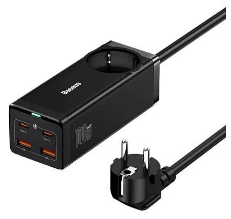 СЗУ Baseus GaN3 Pro Desktop Powerstrip 100W + кабель Type-C Black (PSZM000401) СЗУ Baseus GaN3 Pro Desktop Powerstrip 100W + кабель Type-C Black (PSZM000401)