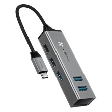 Хаб Baseus Cube Type-C to 5 USB - Dark Gray (CAHUB-D0G)