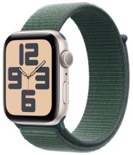 Умные часы  Apple Watch Series SE 2024 40мм MXEH3  корпус алюминий  сияющая звезда Sport Loop ремешок зеленого цвета (Сияющая звезда, Зеленый)