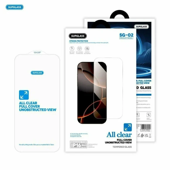 Стекло Apple iPhone 17 Pro Max SupGlass SG-02 Стекло Apple iPhone 17 Pro Max SupGlass SG-02