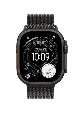 Умные часы Apple Watch Ultra 3 2025 49mm/M BlackTitanium Case Milanese Black Loop (Black Titanium, Black)