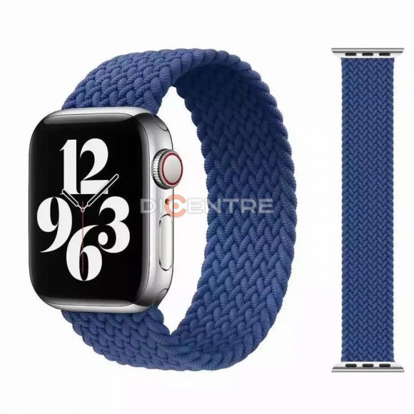 Ремешок для Apple Watch 42/44/45 мм M силикон плетеный синий