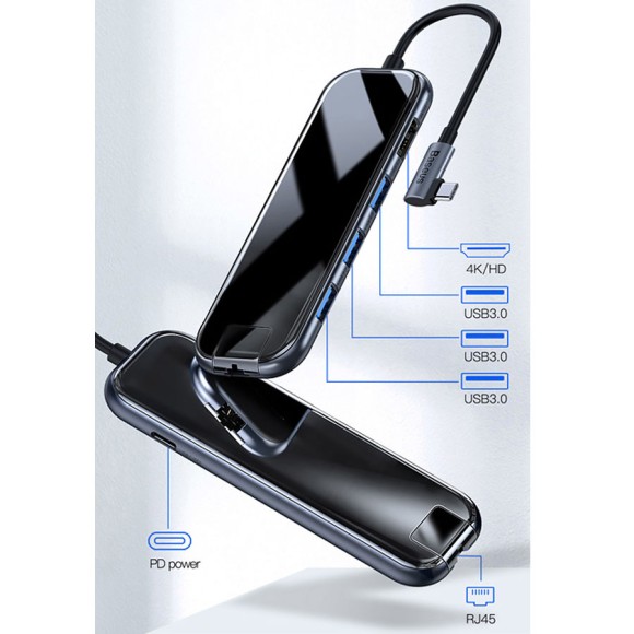 USB-концентратор Baseus Multi-functional HUB Type-C to 3xUSB+HDMI (CAHUB-DZ0G)