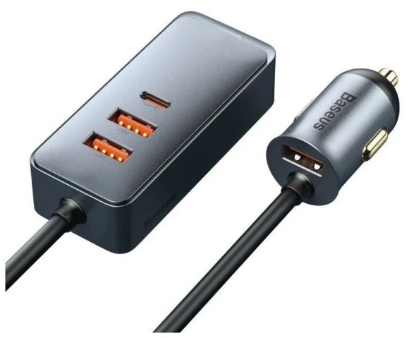 АЗУ Baseus Share Together, USB + разветвитель 2*USB+USB-C, 5A, 120W (CCBT-B0G)