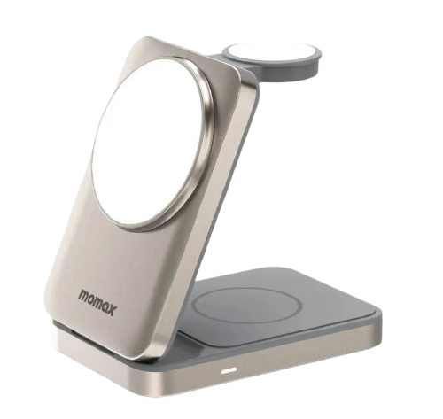 Momax Magnetic Qi2  UD36L 3 in1 титановый