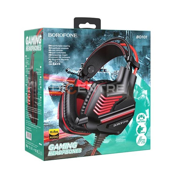 Проводные наушники Borofone BO101 Racing, USB+Jack 3.5mm (красный) Проводные наушники Borofone BO101 Racing, USB+Jack 3.5mm (красный)
